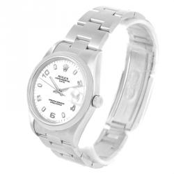 Pre Owned Rolex White Stainless Steel Date 15200 Men's Wristwatch 34MM