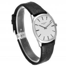 Pre Owned Patek Philippe Silver 18k White Gold Vintage 3544 Men's Wristwatch 32 MM