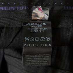Pre Owned Philipp Plein Homme Black Stretch Wool Tailored Suit S