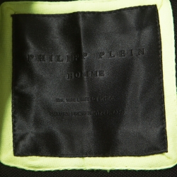 Pre Owned Philipp Plein Black and Yellow Cotton Skull Detail Sea Polo T-Shirt 3XL 