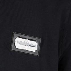 Pre Owned Philipp Plein Homme Black Logo Plaque Detail Noncommitted V Neck T-Shirt XL