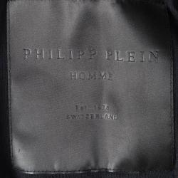 Pre Owned Philipp Plein Homme Black Logo Plaque Detail Noncommitted V Neck T-Shirt XL