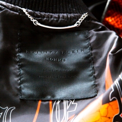 Pre Owned Phillipp Plein Black Embellished Tiger Bomber Jacket M