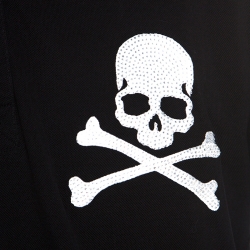 Pre Owned Philipp Plein Black Crystal Detail Face Swap Polo T-Shirt 3XL