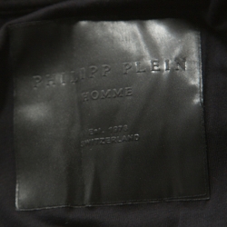 Pre Owned Philipp Plein Black Cotton Printed Crystal Detail T-Shirt 4XL