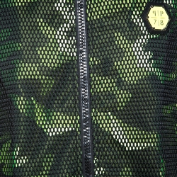 Pre Owned Phillip Plein Green Camouflage Print Mesh Overlay Apple Tree Bomber Jacket 3XL
