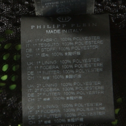 Pre Owned Phillip Plein Green Camouflage Print Mesh Overlay Apple Tree Bomber Jacket 3XL