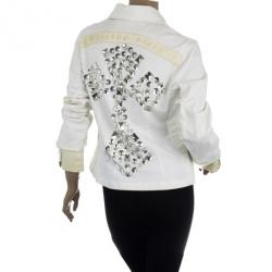 مملوكة مسبقًا Philipp Plein Black Orchid Limited Edition Swarovski Denim Jacket M