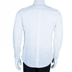 Pre Owned Philipp Plein Men's White Embellished Shirt L