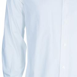 Pre Owned Philipp Plein Men's White Embellished Shirt L