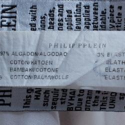 Pre Owned Philipp Plein Men's White Embellished Shirt L