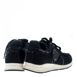 Pre Owned Philipp Plein Black Denim Sneakers Size 39