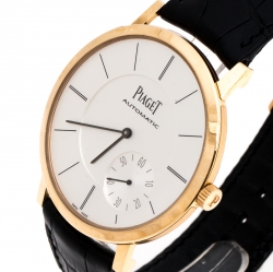 Piaget Silver 18K Rose Gold Altiplano Men's Wristwatch 43MM