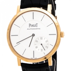 Piaget Silver 18K Rose Gold Altiplano Men's Wristwatch 43MM