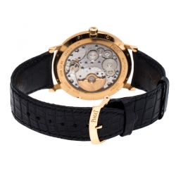 Piaget Silver 18K Rose Gold Altiplano Men's Wristwatch 43MM