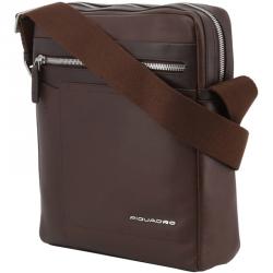 Piquadro Dark Brown Leather Messenger Bag
