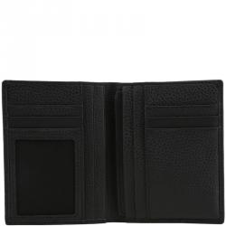 Piquadro Black Pebbled Leather Bifold Wallet