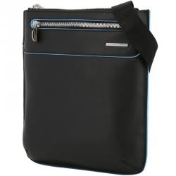 Piquadro Black Leather Messenger Bag