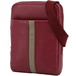 Piquadro Red Leather Messenger Bag