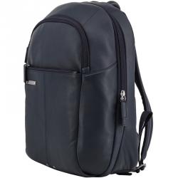 Piquadro Navy Blue Leather Backpack