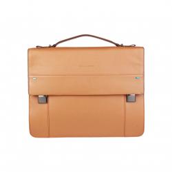 Piquadro Tan Leather Briefcase