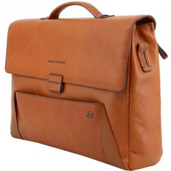 Piquadro Brown Leather Briefcase