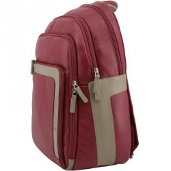 Piquadro Red Leather Backpack