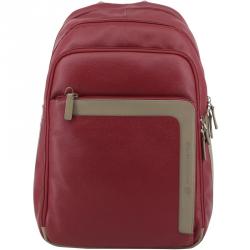 Piquadro Red Leather Backpack