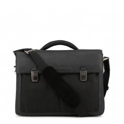 Piquadro Black Nylon and Leather Briefcase