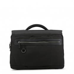 Piquadro Black Nylon and Leather Briefcase
