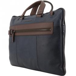 Piquadro Two Tone Leather Briefcase