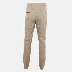 Pre Owned Brunello Cucinelli Beige Cotton Leisure Fit Trousers XL