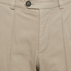 Pre Owned Brunello Cucinelli Beige Cotton Leisure Fit Trousers XL