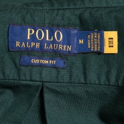 Pre Owned Polo Ralph Lauren Green Cotton Button Down Shirt M