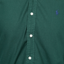 Pre Owned Polo Ralph Lauren Green Cotton Button Down Shirt M