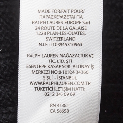 Polo Ralph Lauren Black Patterned Cotton Knit Sweater S