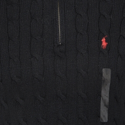 Polo Ralph Lauren Black Patterned Cotton Knit Sweater S