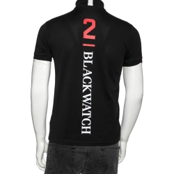 Pre Owned Polo Ralph Lauren Black Cotton Black Printed Polo T-Shirt S
