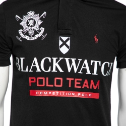 Pre Owned Polo Ralph Lauren Black Cotton Black Printed Polo T-Shirt S