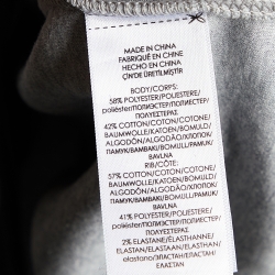 Pre Owned Polo Ralph Lauren Grey Logo Printed Cotton Knit Hooded Sweatshirt M