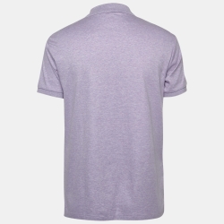 Pre Owned Polo Ralph Lauren Light Purple Cotton Jersey Polo T-Shirt L