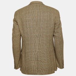 Pre Owned Polo Ralph Lauren Beige Houndstooth Silk Jacket XL