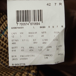 Pre Owned Polo Ralph Lauren Beige Houndstooth Silk Jacket XL