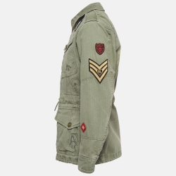 مملوكة مسبقًا Polo Ralph Lauren Green Applique Cotton Field Jacket S