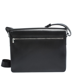 Pre Owned Porsche Design Black Leather Cervo 2.0 Laptop Messenger Bag