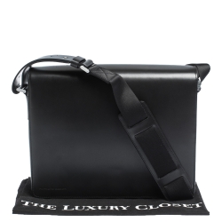 Pre Owned Porsche Design Black Leather Cervo 2.0 Laptop Messenger Bag