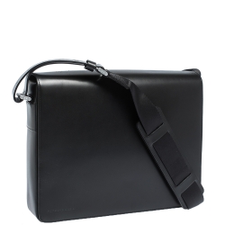 Pre Owned Porsche Design Black Leather Cervo 2.0 Laptop Messenger Bag