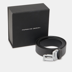 Porsche Design Black Leather Buckle Belt 105CM