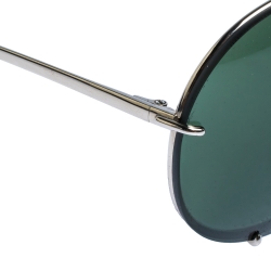 Pre Owned Porsche Design Silver/Dark Green P'8487 Aviator Sunglasses