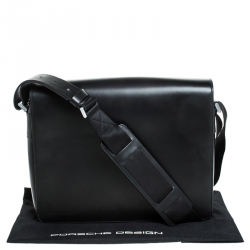 Porche Design Black Leather Messenger Bag